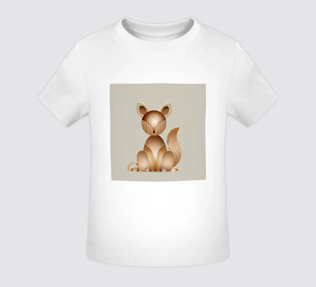 Ilustración con aspecto de madera - Lindo zorro camiseta de bebé de namosh