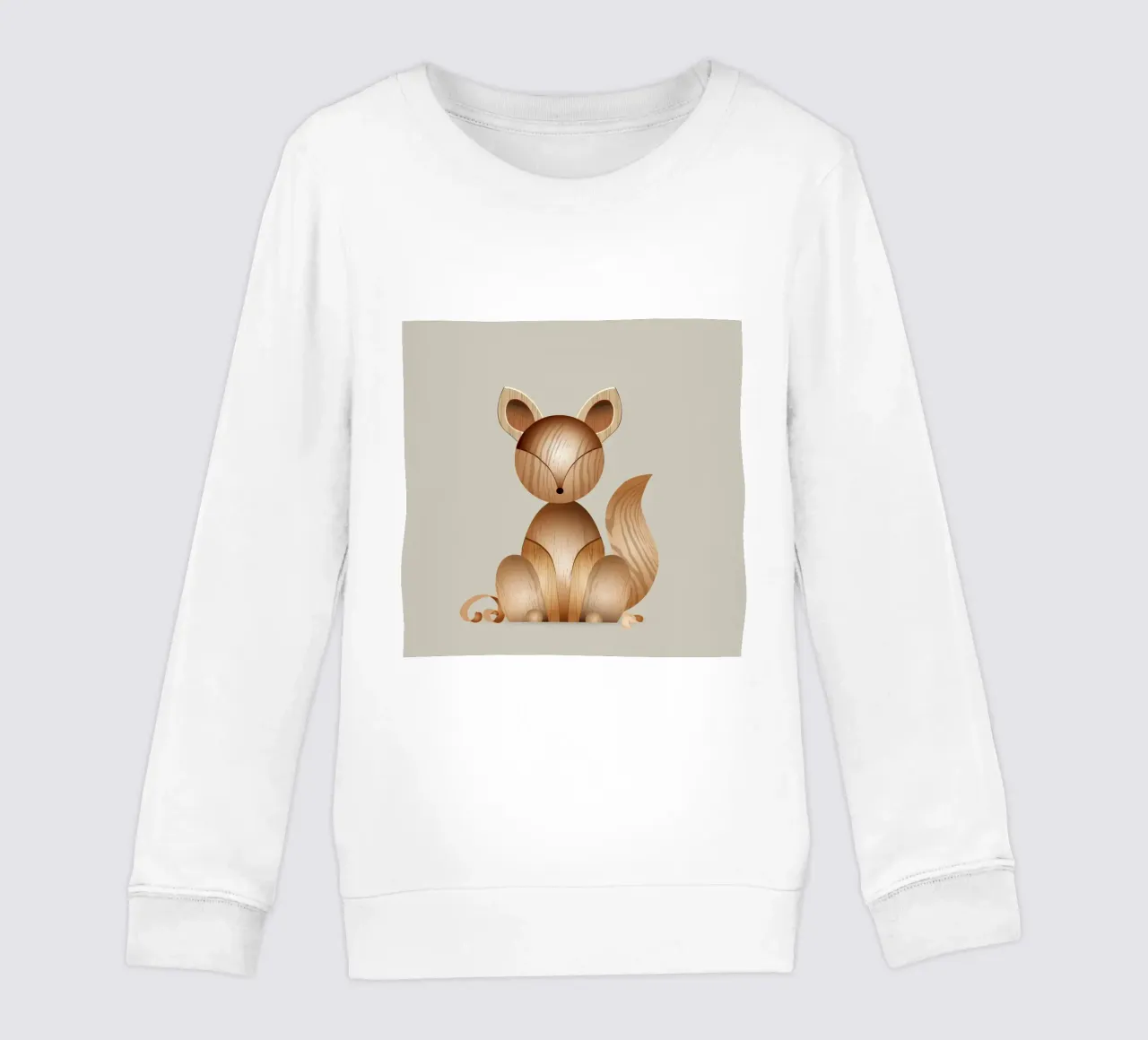 Ilustración con aspecto de madera - Lindo zorro sudadera para niño de namosh
