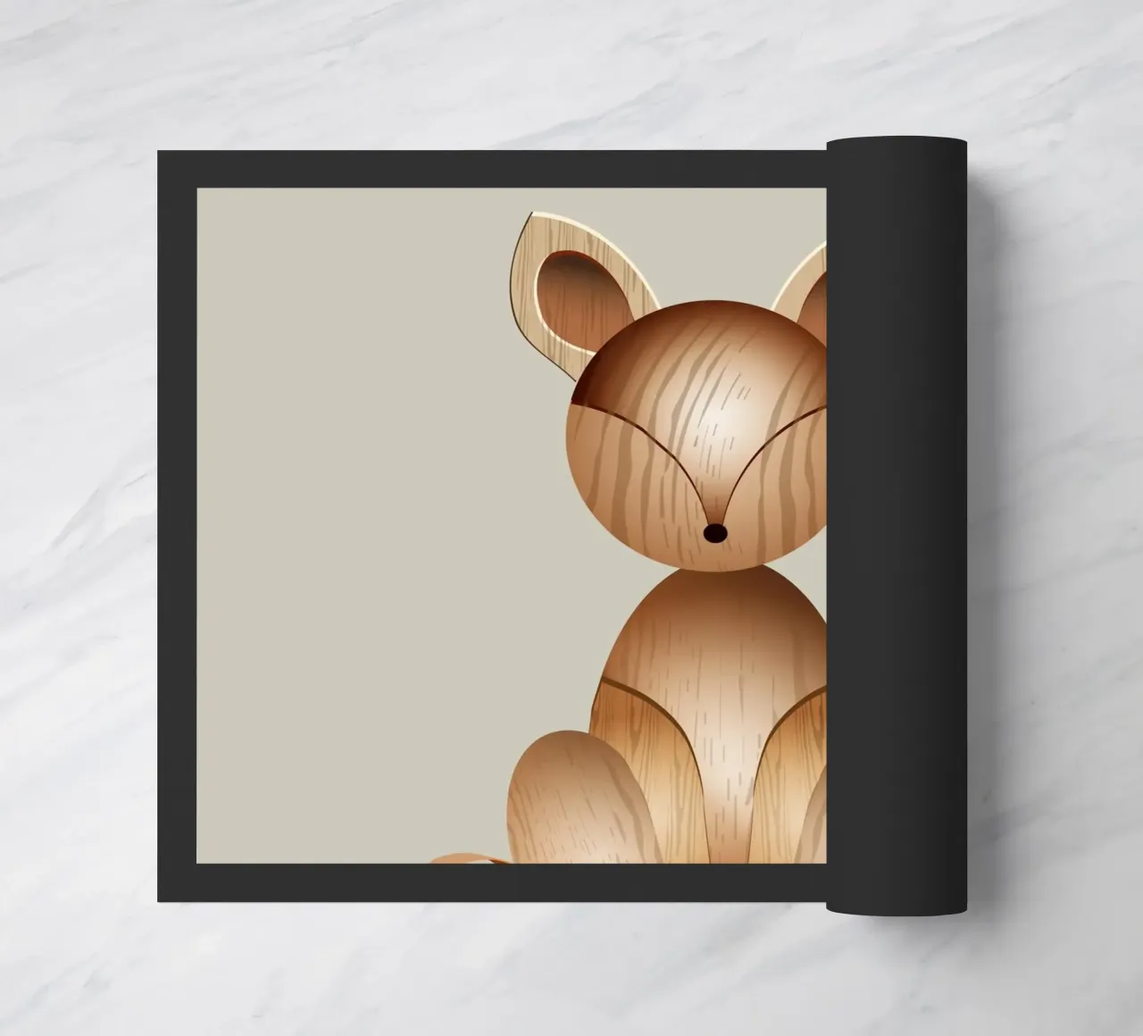 Ilustración con aspecto de madera - Lindo zorro felpudo de namosh