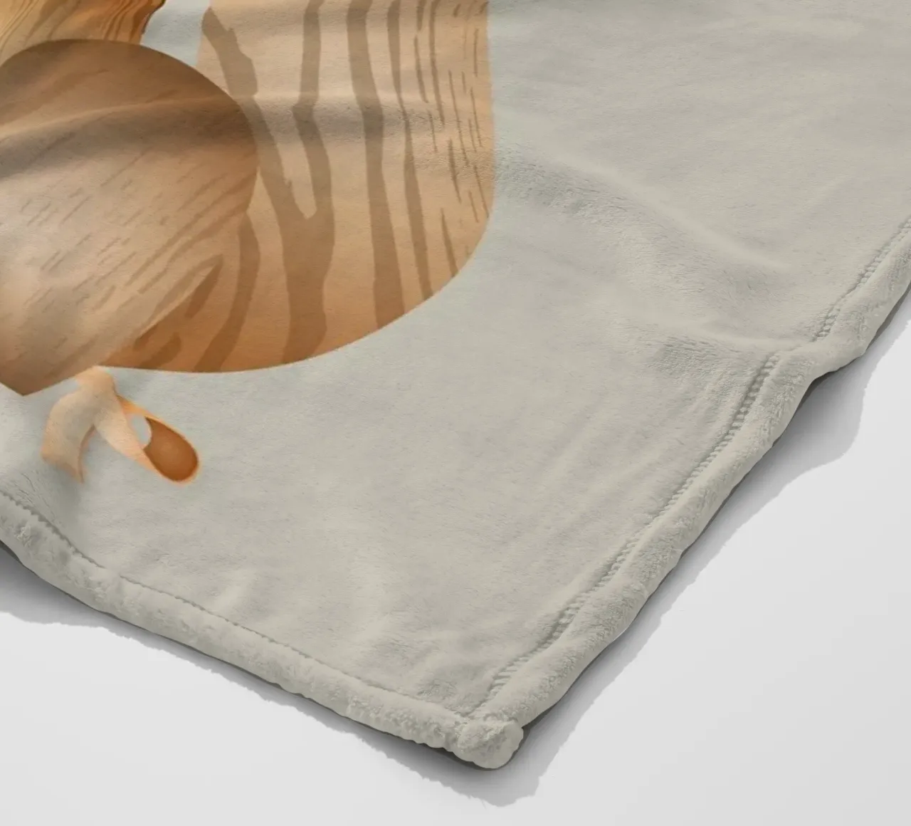 Illustrazione in legno - Volpe carina coperta in pile da namosh