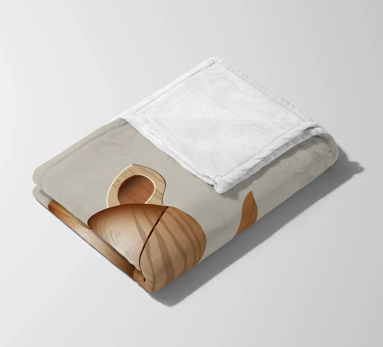 Illustrazione in legno - Volpe carina coperta in pile da namosh