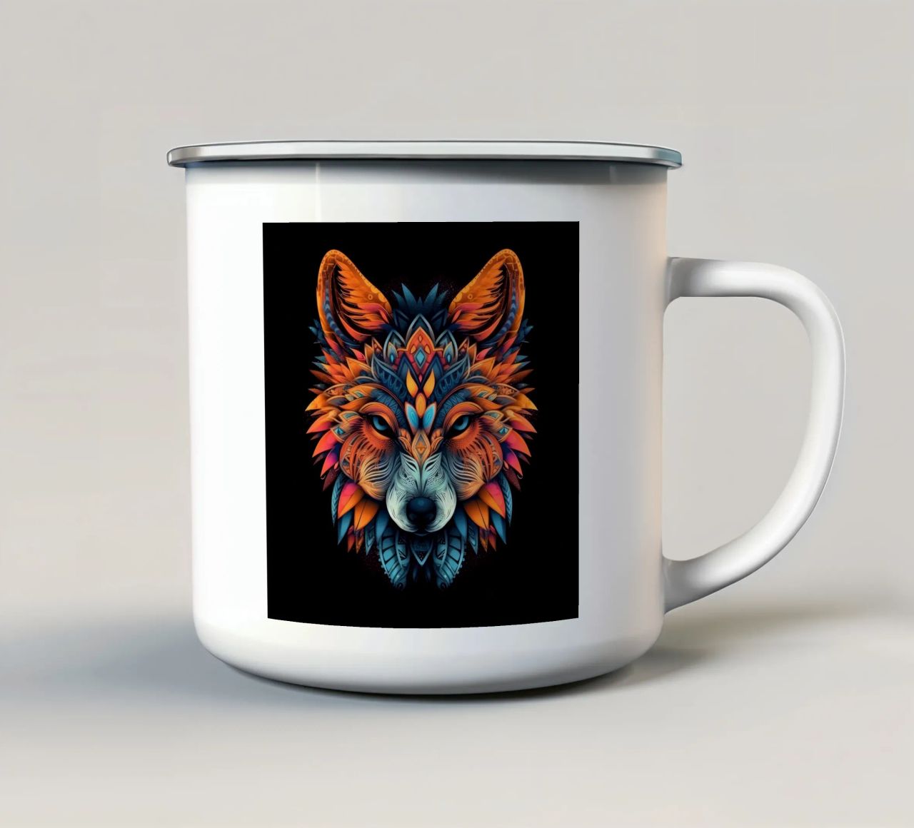 Volpe Tatoo tazza in smalto da Animal Portraits