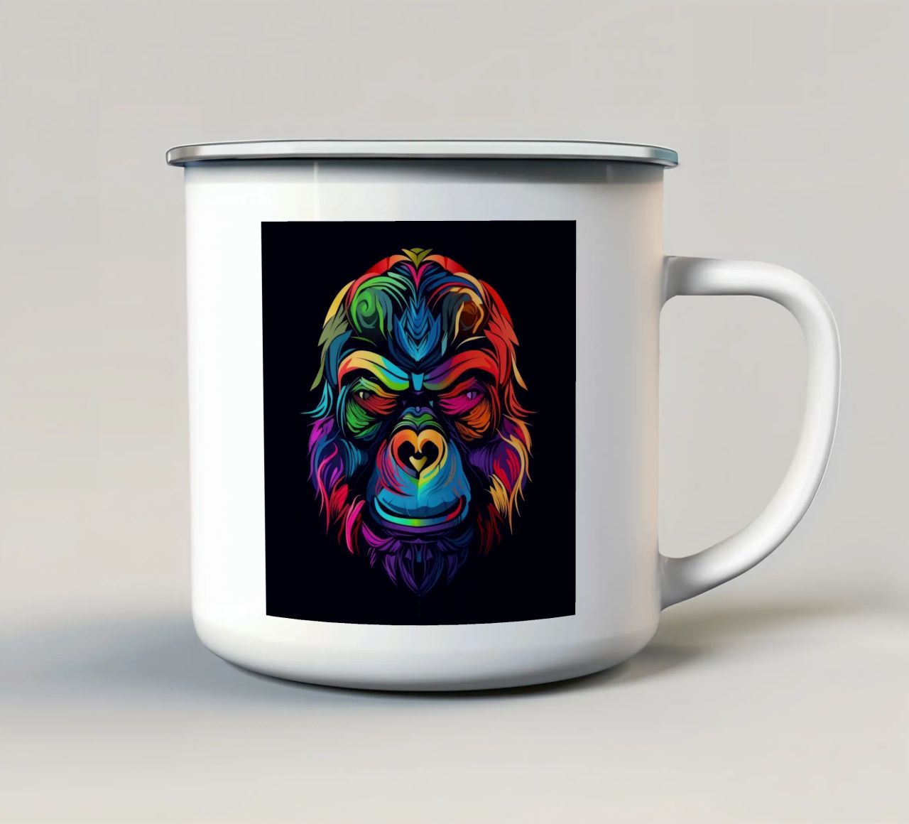 Tatoo Gorilla tazza in smalto da Animal Portraits