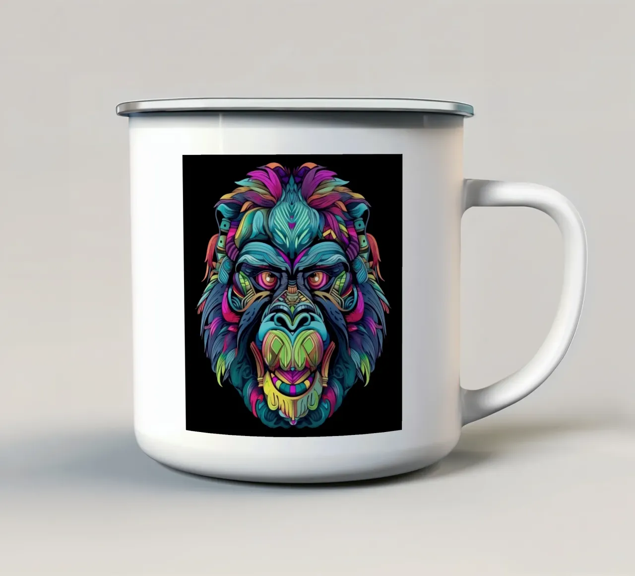 Tatoo Gorilla tazza in smalto da Animal Portraits