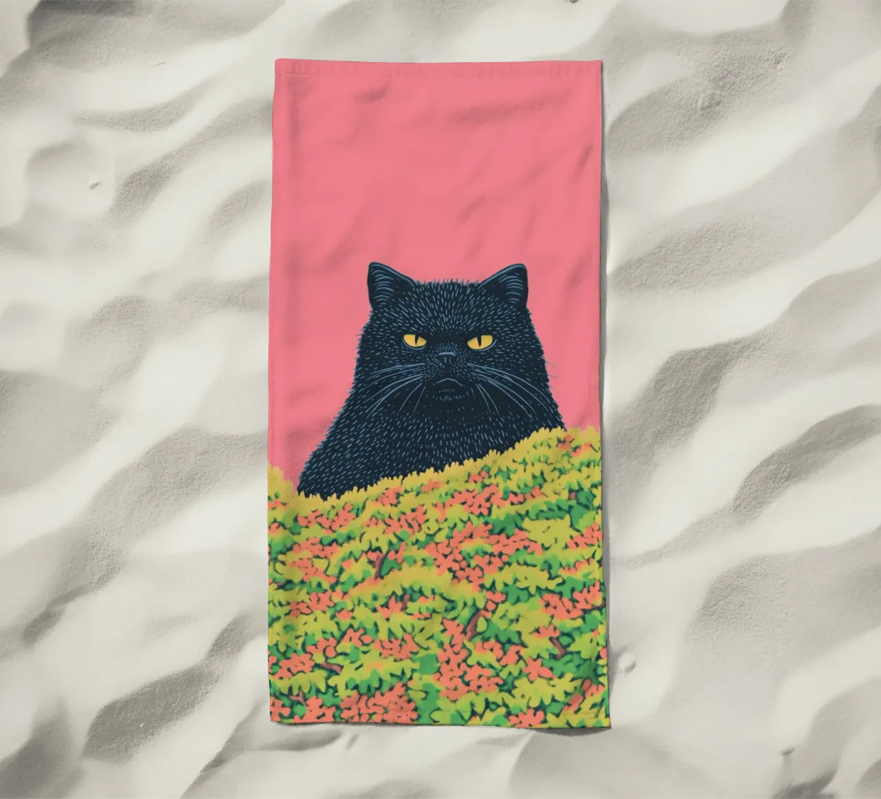 Grumpy Cat PinkPop Art: Divertente, audace e perfetto per gli amanti dei gatti telo mare da Kaji
