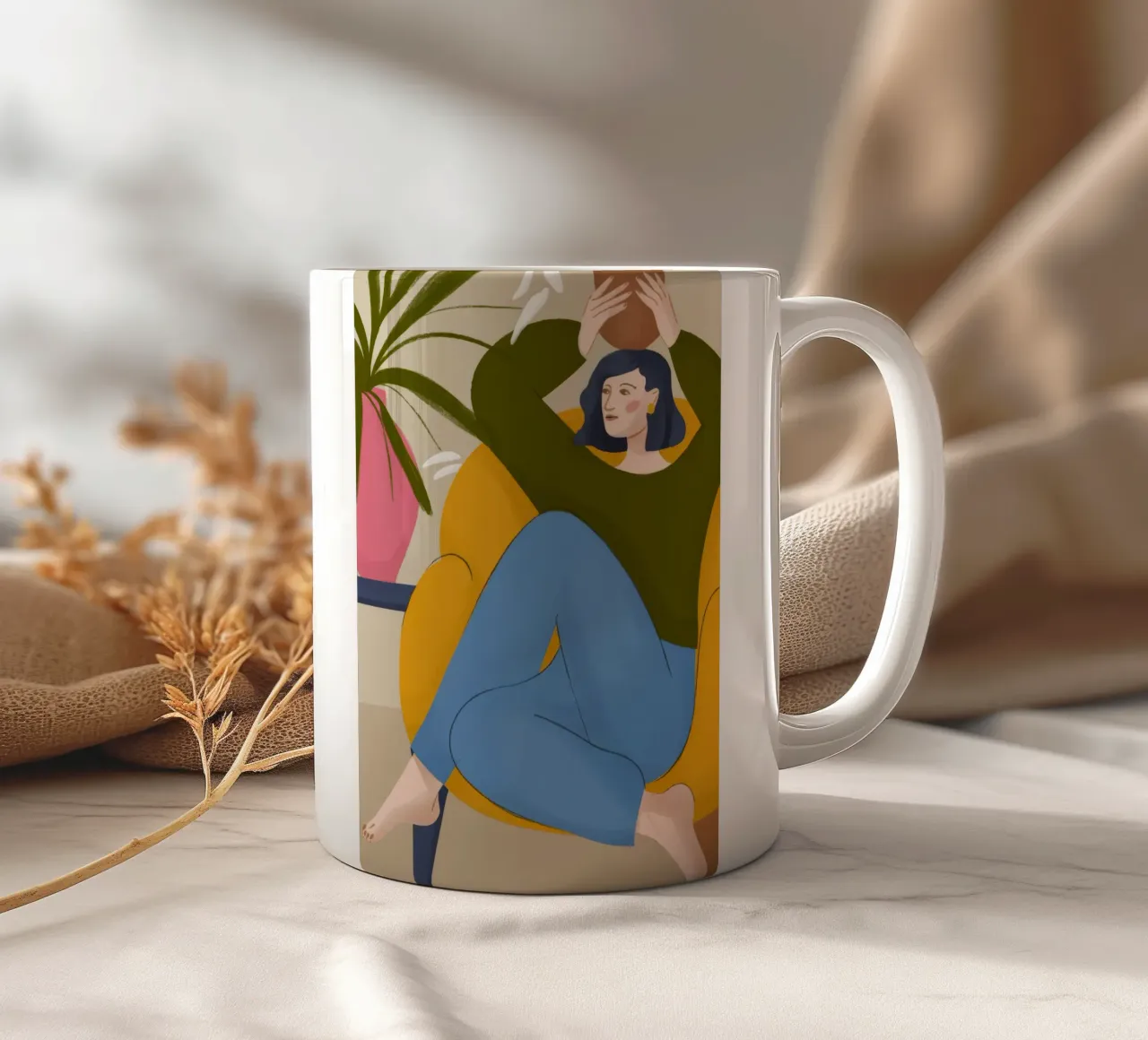 Sedia gialla relax tazza in ceramica da Kamera Obskura