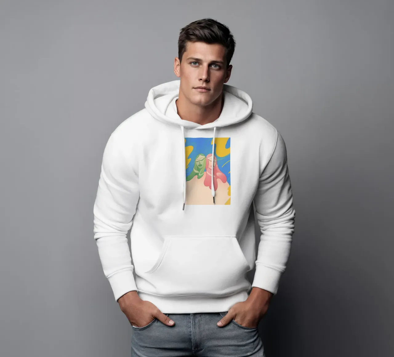 Stretta di mano colorata felpa con cappuccio da Kamera Obskura