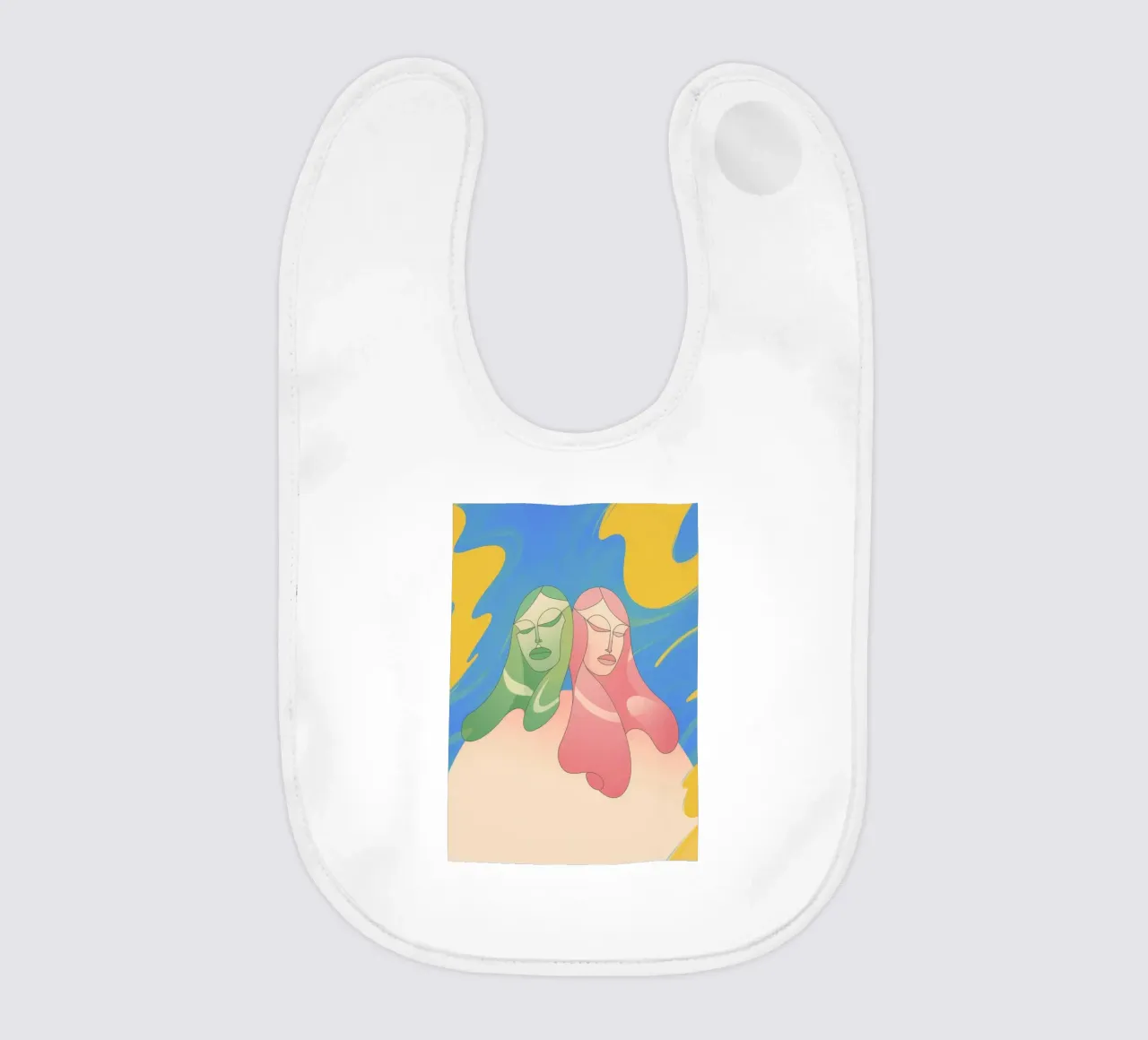 Colourful Handshake baby bib by Kamera Obskura