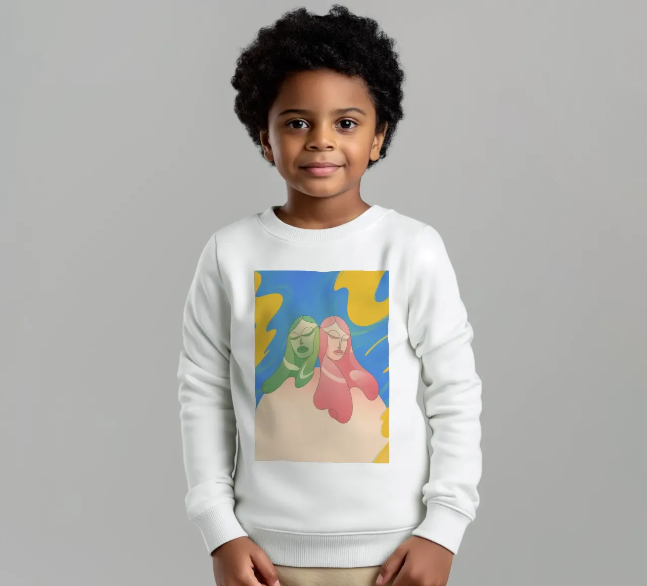Colourful Handshake kids sweatshirt by Kamera Obskura