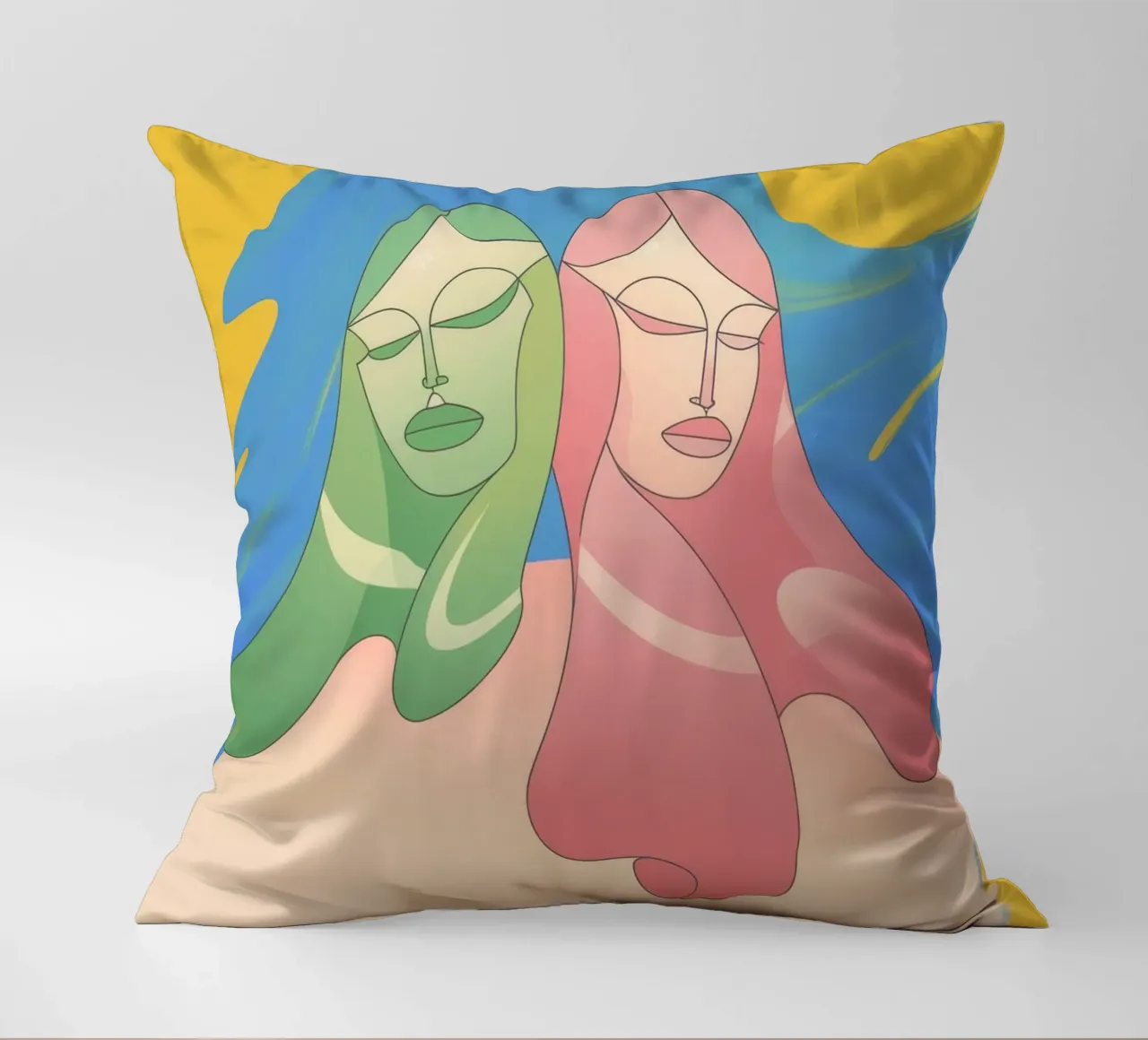 Stretta di mano colorata cuscino da Kamera Obskura