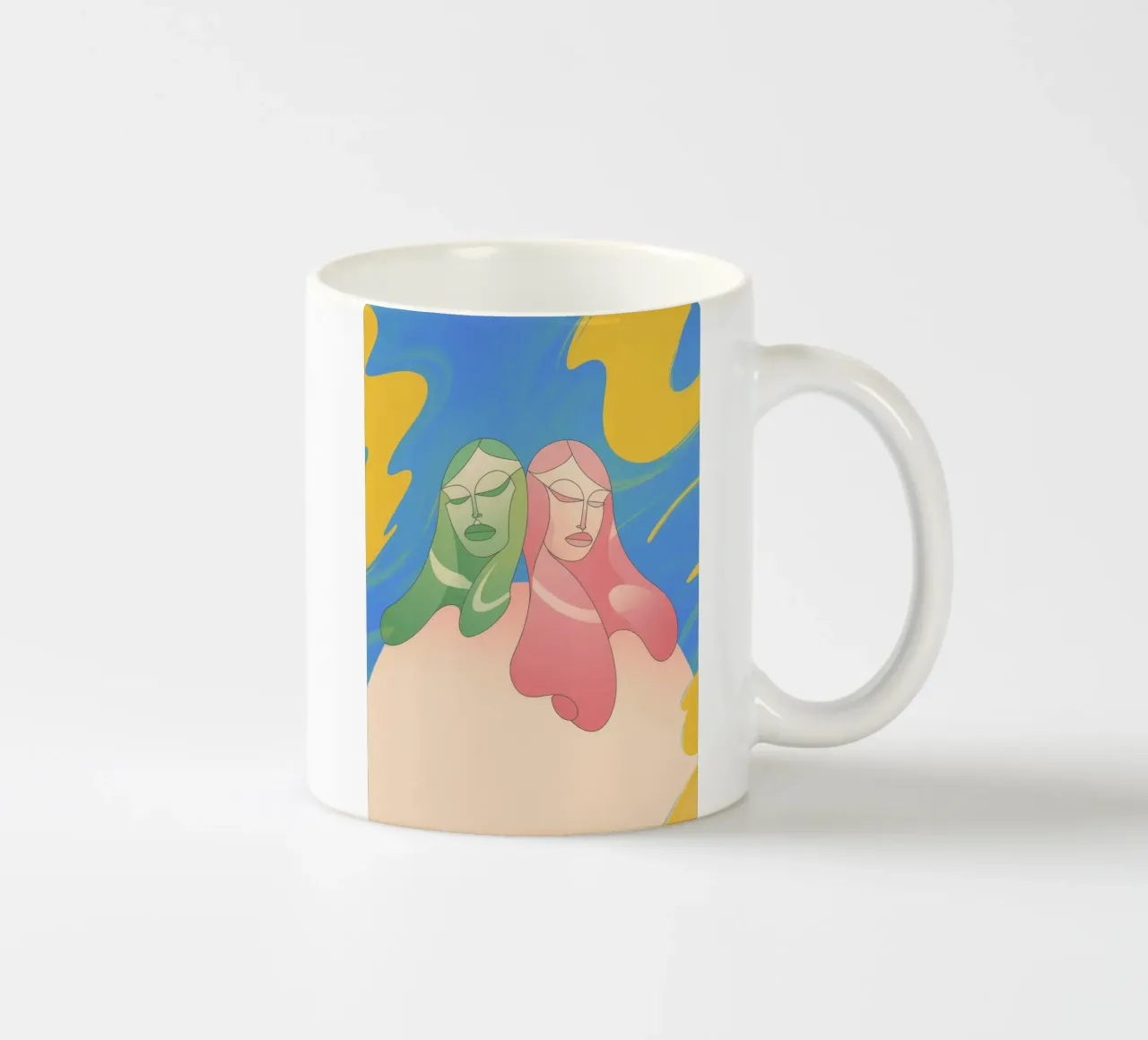 Poignée de main colorée mug en céramique de Kamera Obskura