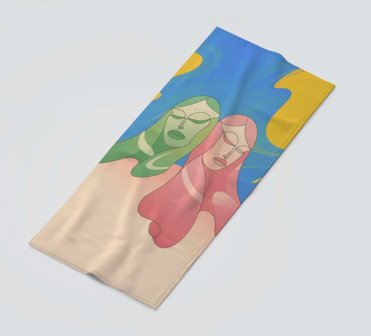 Colourful Handshake beach towel by Kamera Obskura