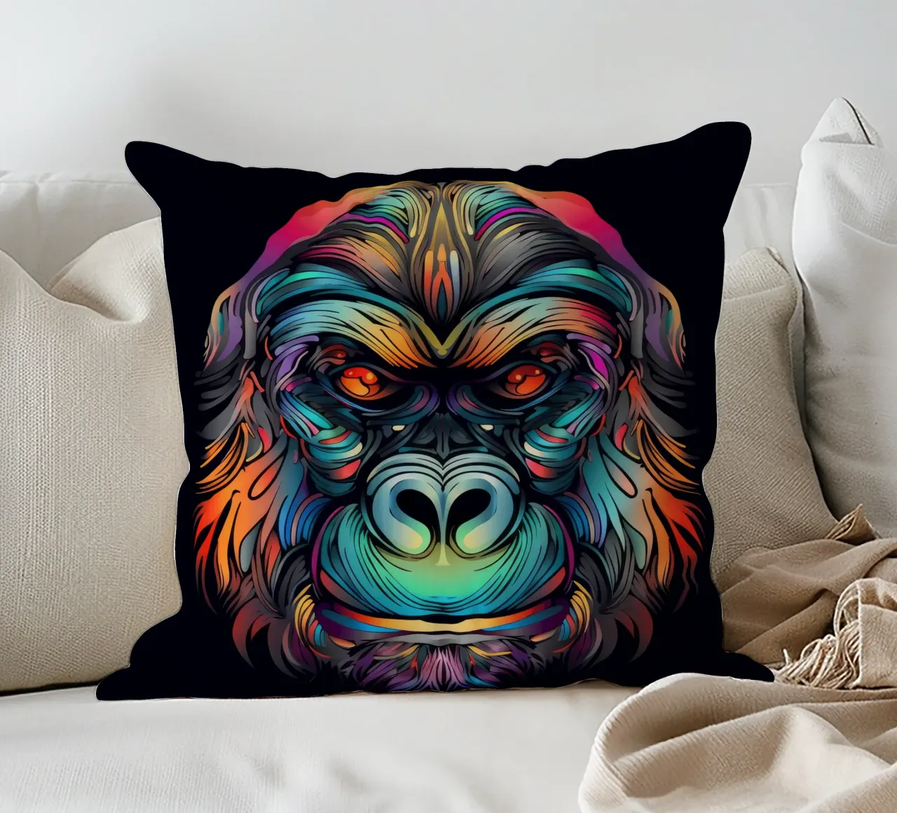 Tatoo Gorilla cuscino da Animal Portraits