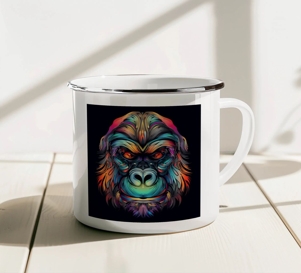 Tatoo Gorilla tazza in smalto da Animal Portraits