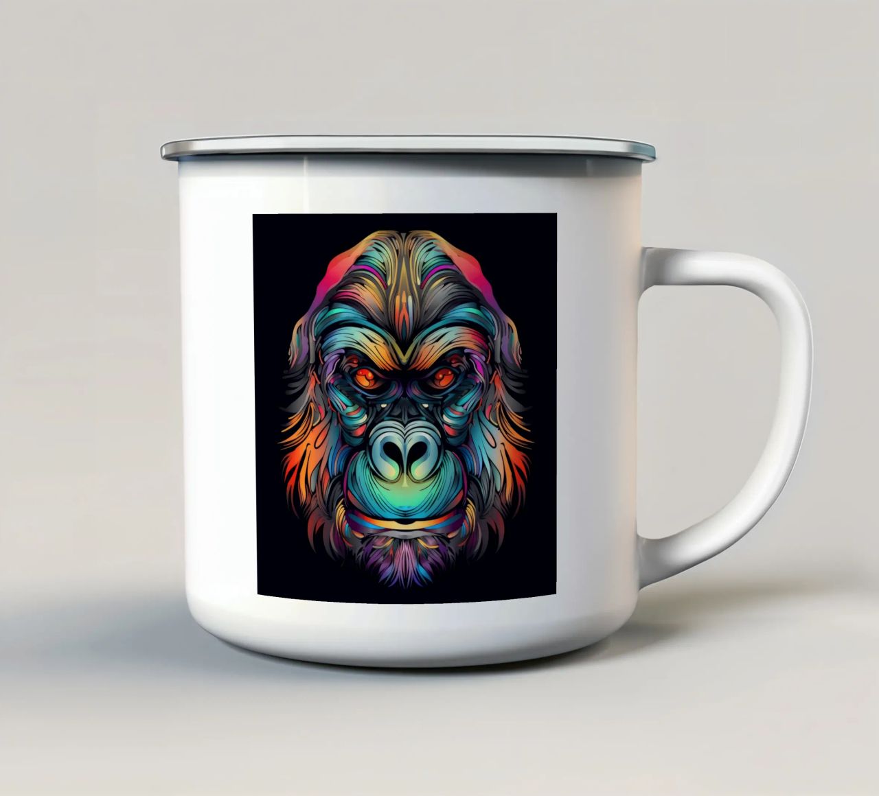 Tatoo Gorilla tazza in smalto da Animal Portraits