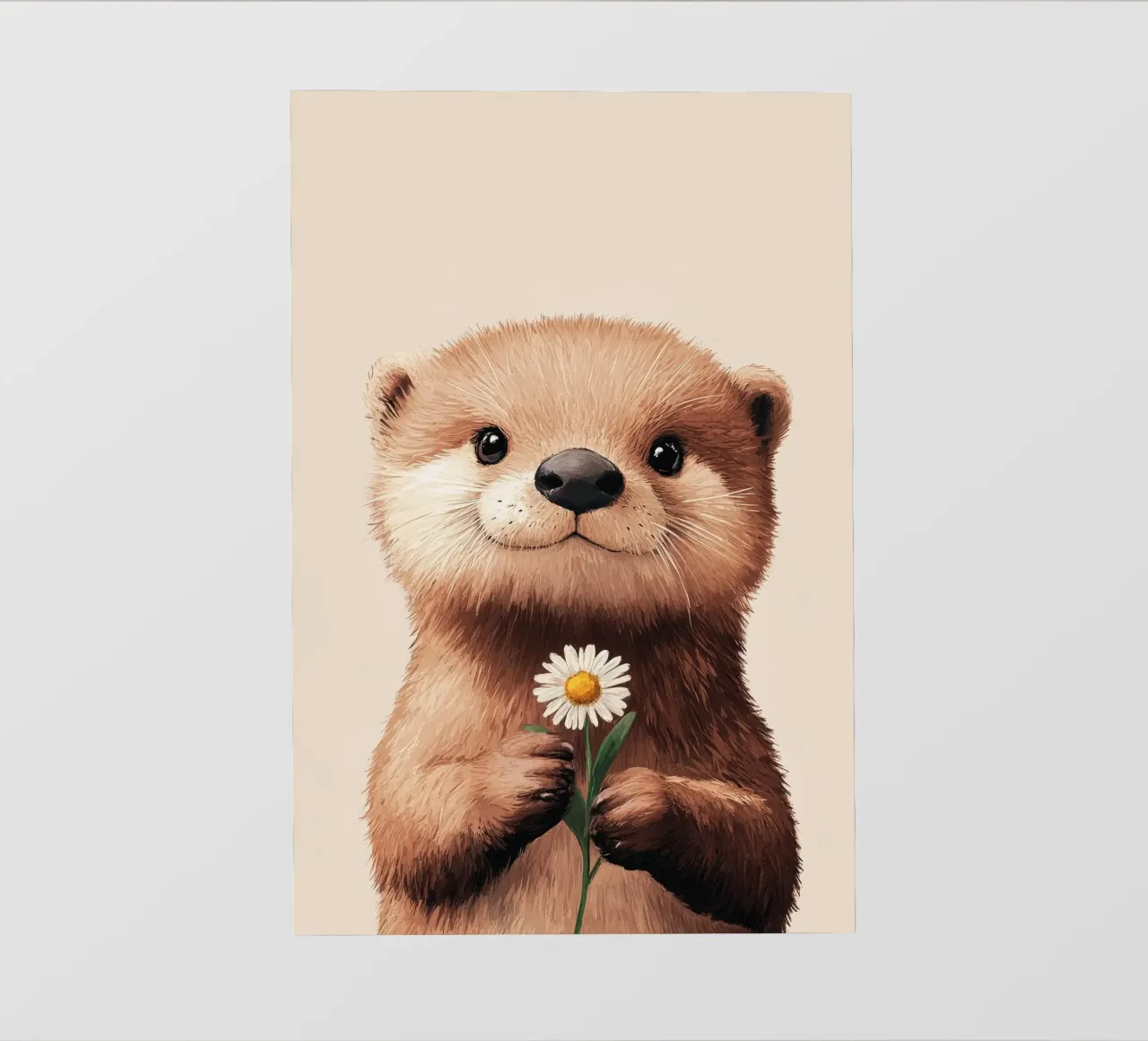 Hero #40: Otter with daisies in spring photo wallpaper by farbenhelden