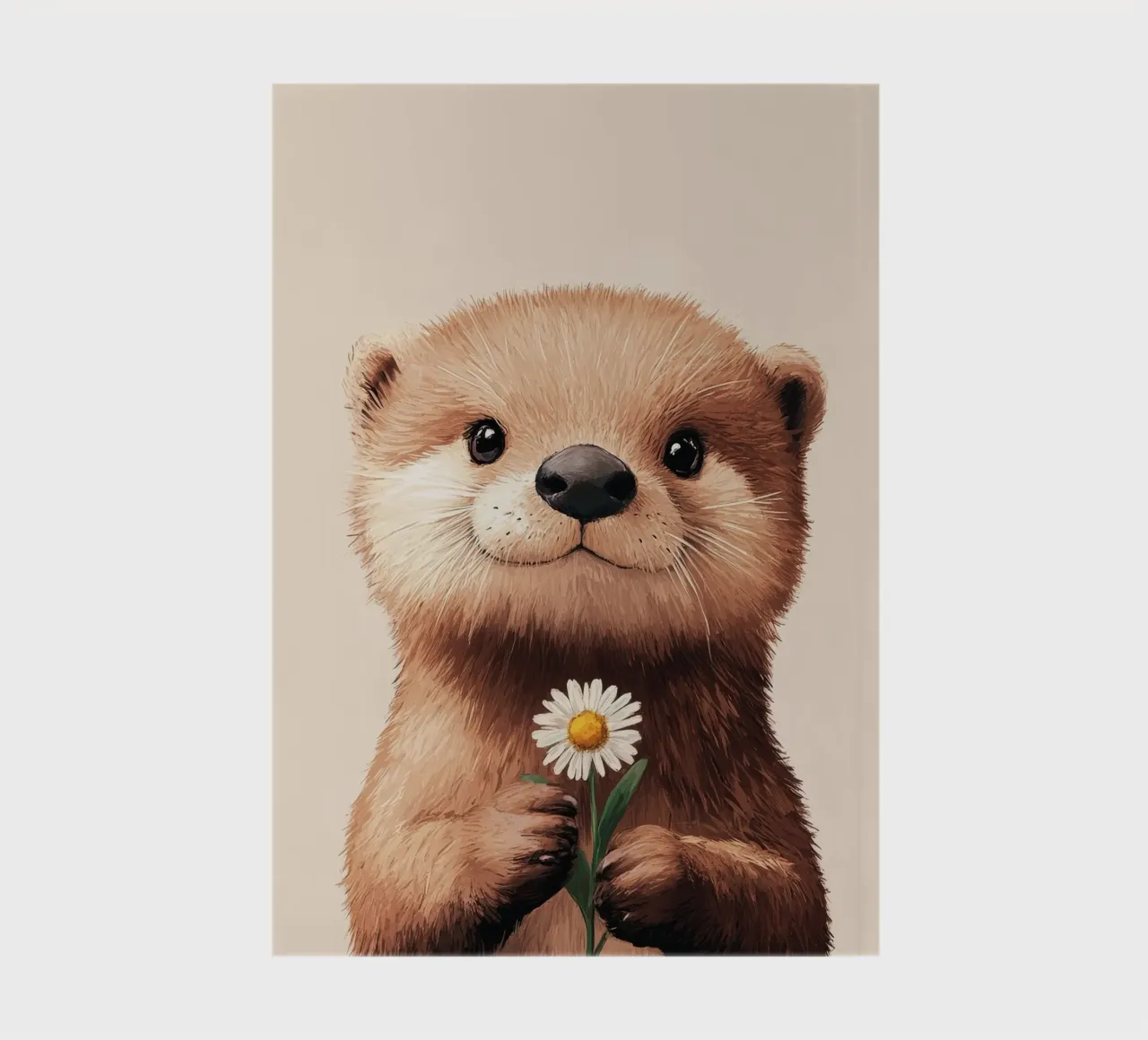 Hero #40: Otter with daisies in spring notebook by farbenhelden