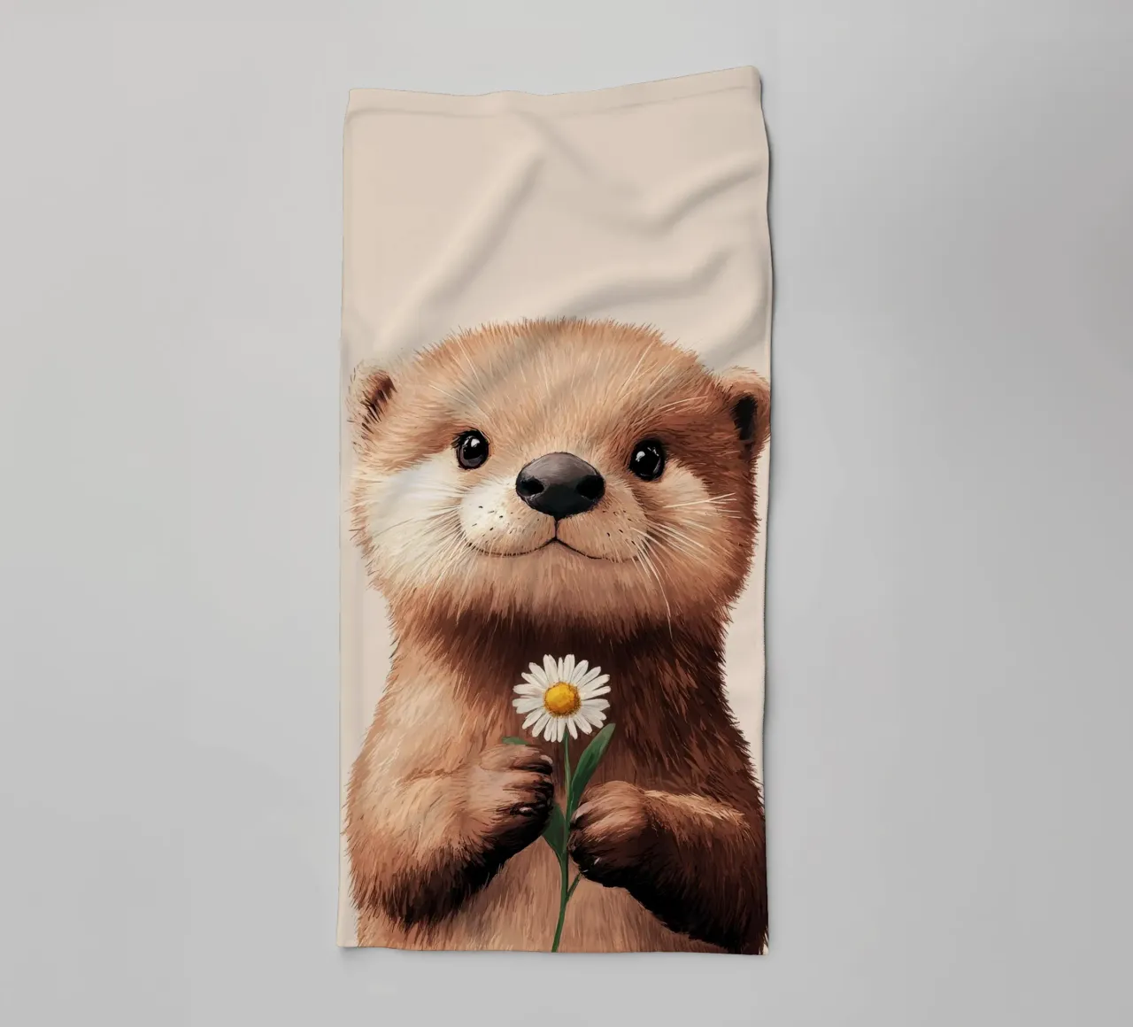 Hero #40: Otter with daisies in spring towel by farbenhelden