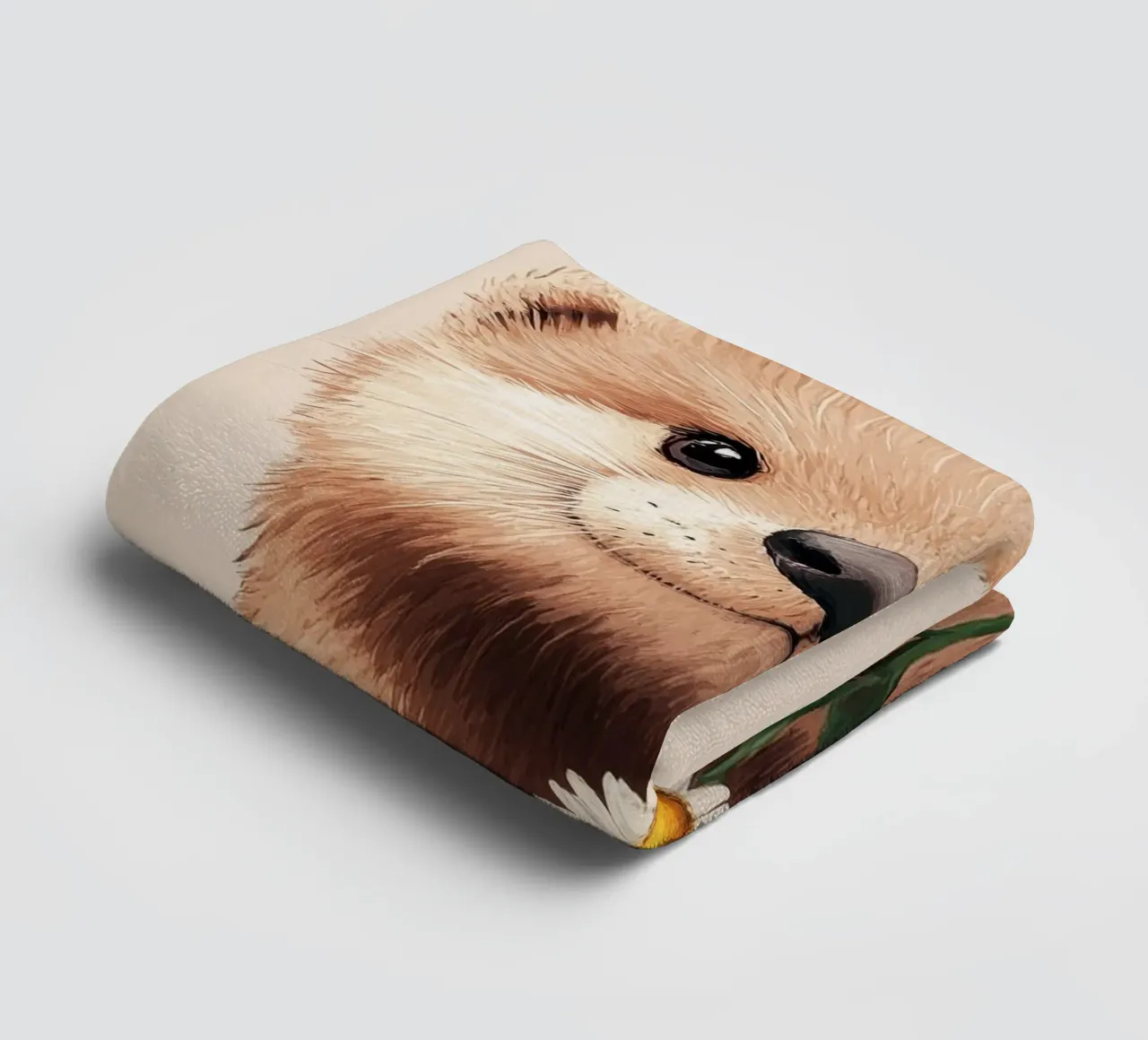 Hero #40: Otter with daisies in spring towel by farbenhelden