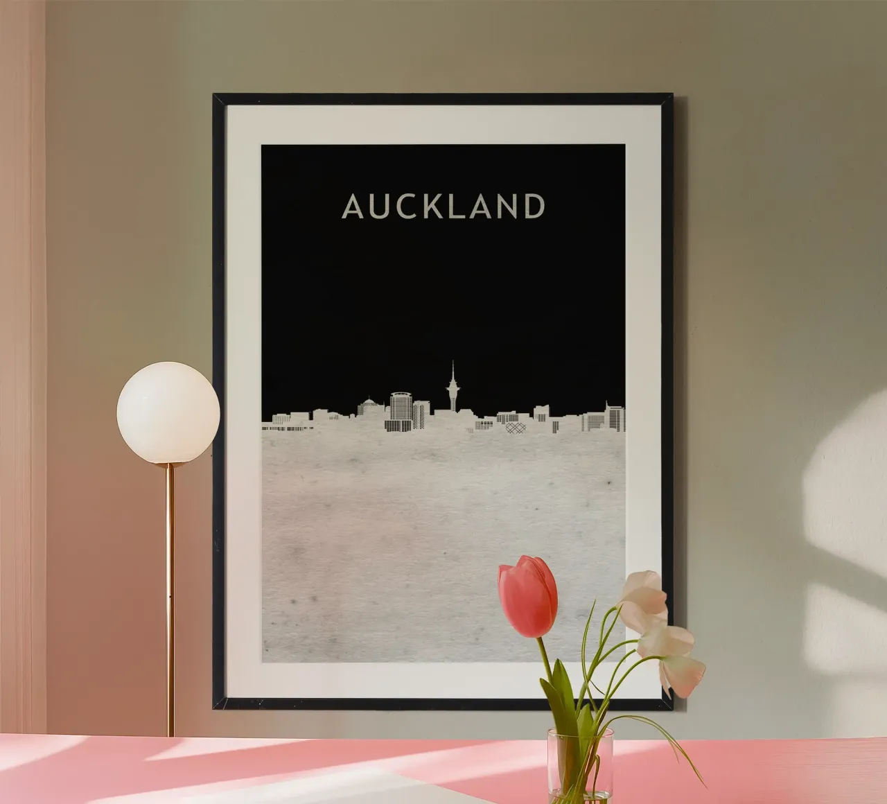 Auckland New Zealand poster con telaio in plastica da Travelstudio
