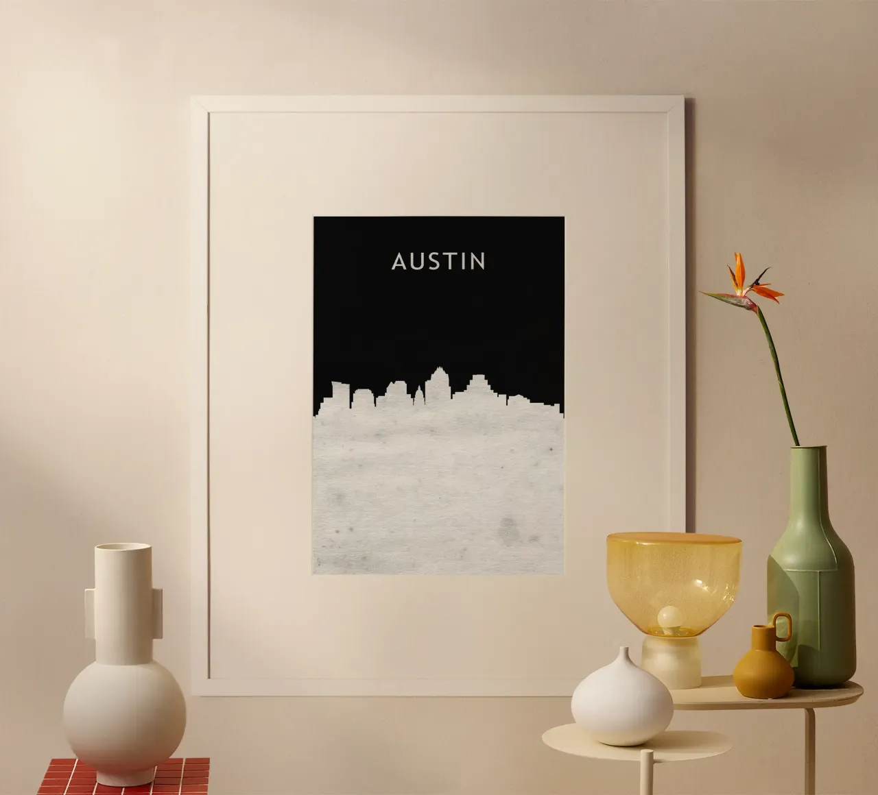 Austin Texas poster con telaio in plastica da Travelstudio