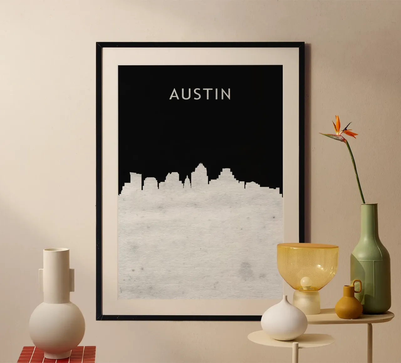 Austin Texas poster con telaio in plastica da Travelstudio