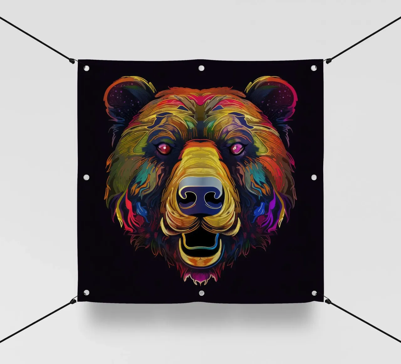 Tatoo orso grizzly telo in pvc da Animal Portraits
