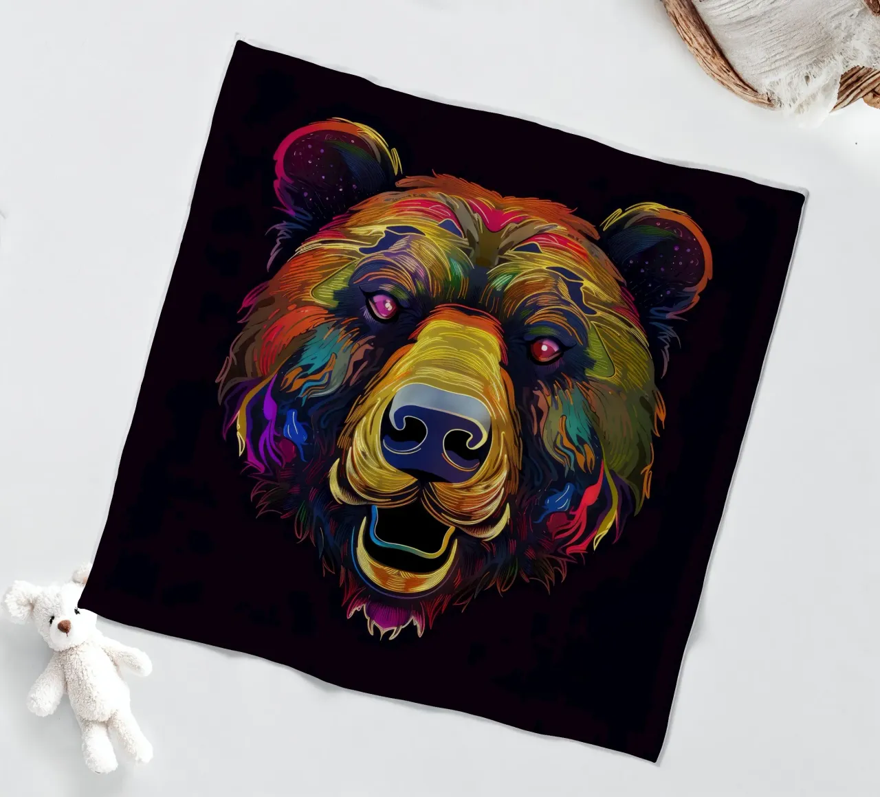 Tatoo orso grizzly coperta in pile da Animal Portraits