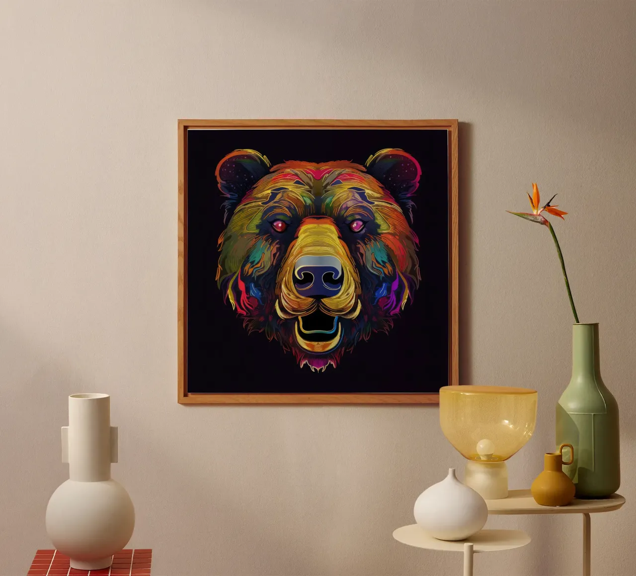 Tatoo orso grizzly alluminio dibond da Animal Portraits