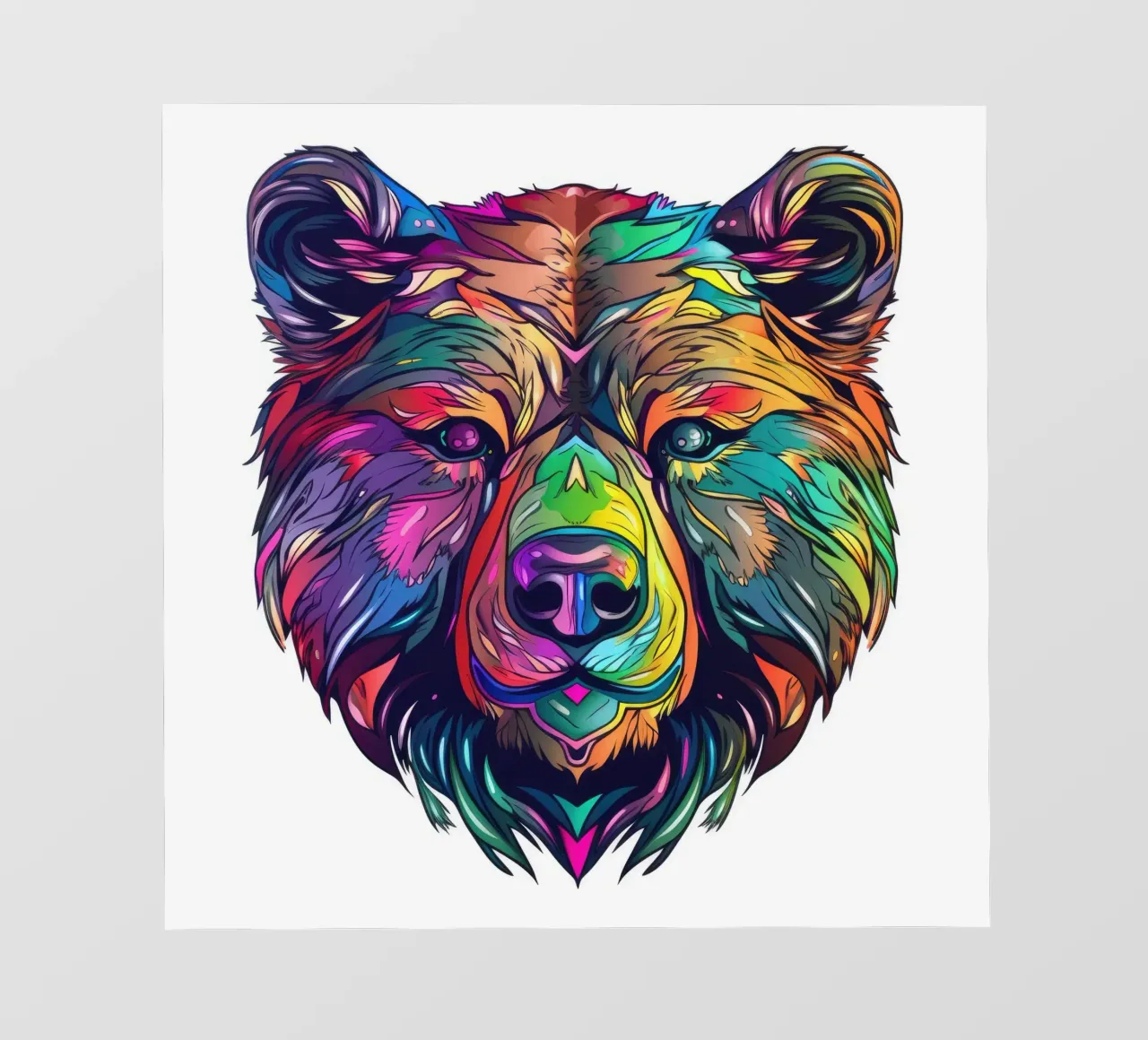 Tatoo orso grizzly telo in pvc da Animal Portraits