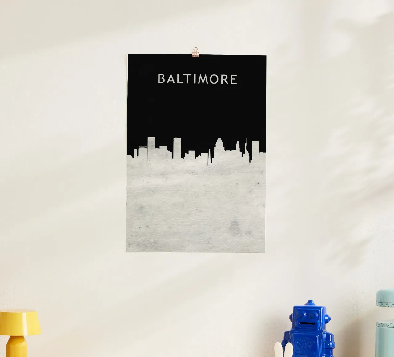 Baltimore Maryland poster con telaio in legno da Travelstudio