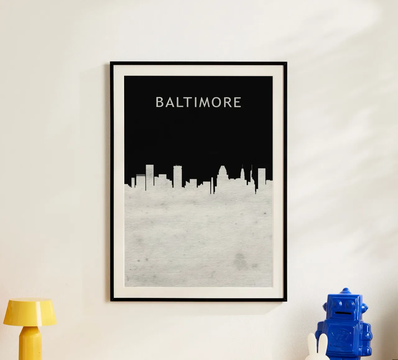 Baltimore Maryland poster con telaio in legno da Travelstudio