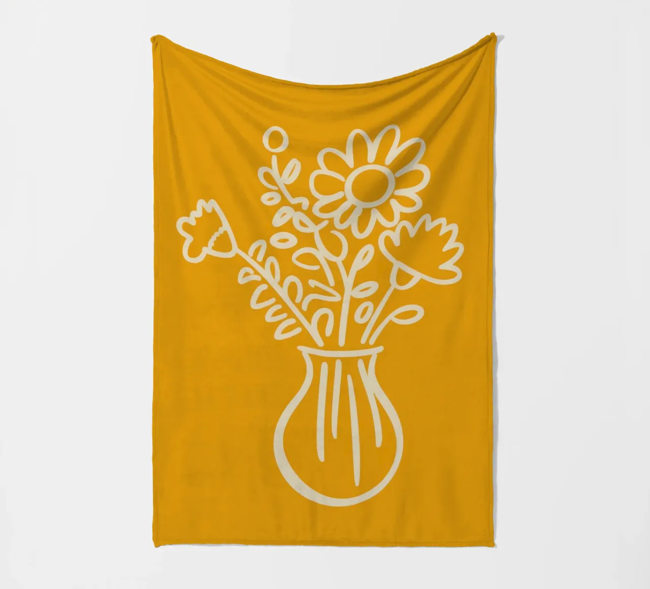 Fiori in vaso giallo coperta in pile da Kamera Obskura