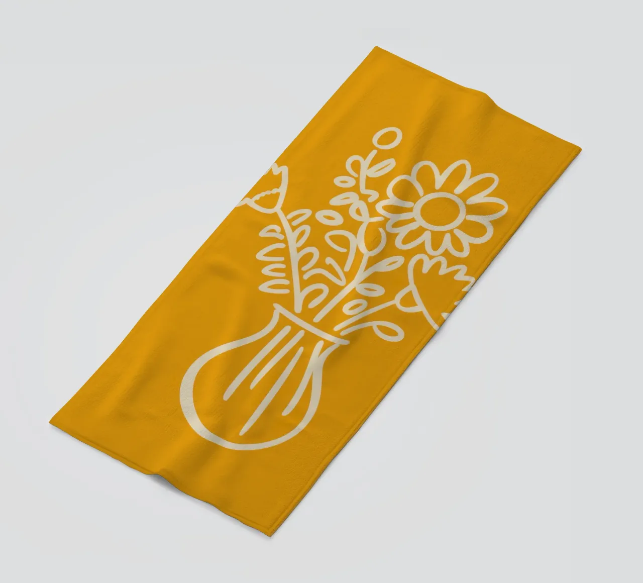 Fiori in vaso giallo telo mare da Kamera Obskura