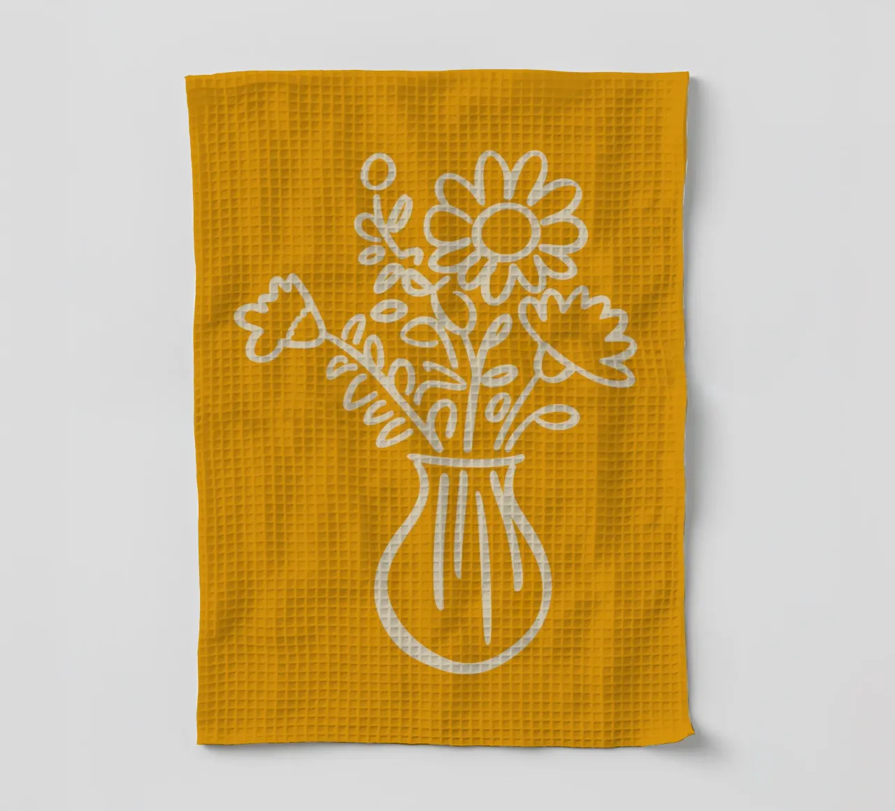 Fiori in vaso giallo canovaccio da cucina da Kamera Obskura