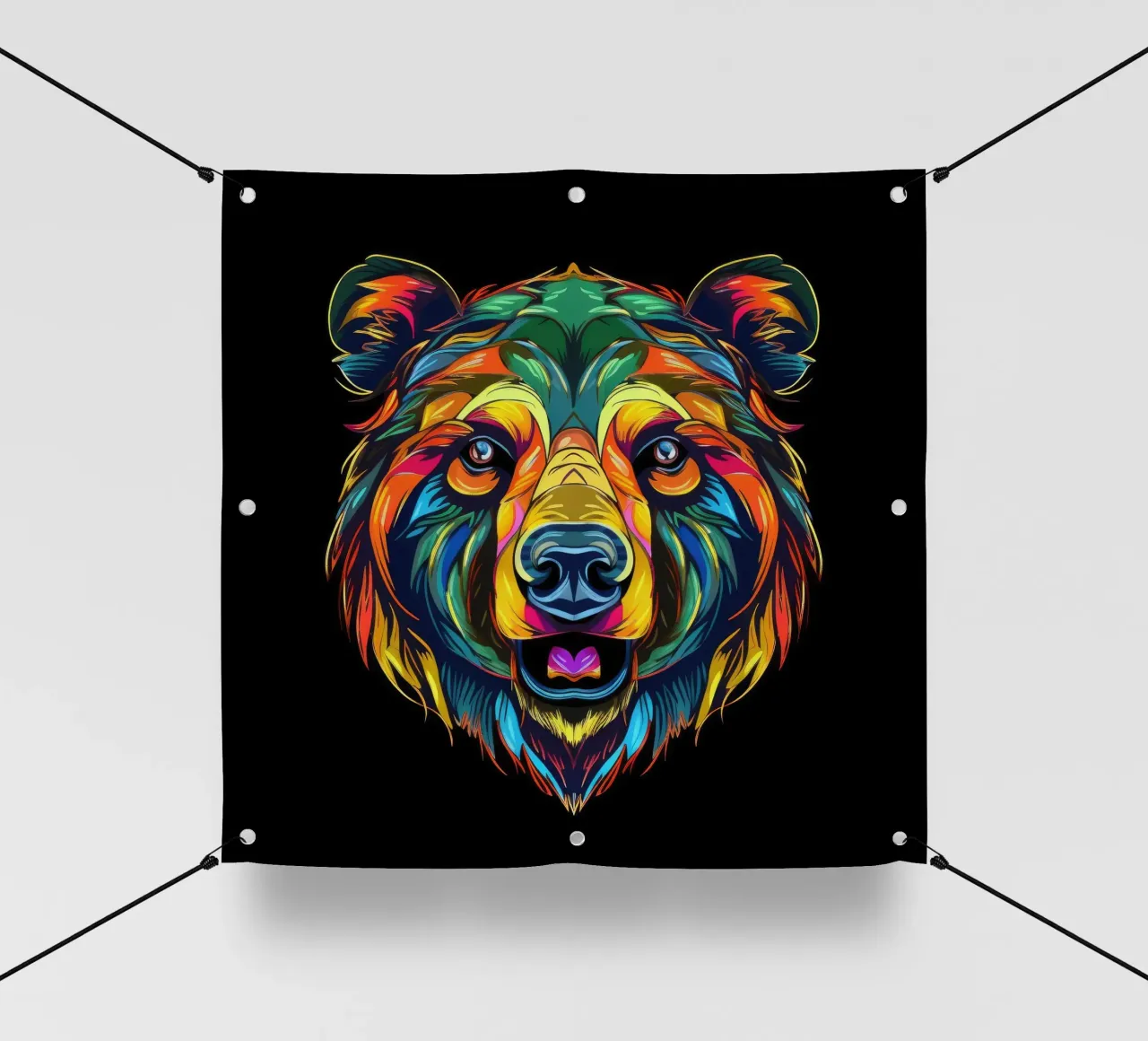 Tatoo orso grizzly telo in pvc da Animal Portraits