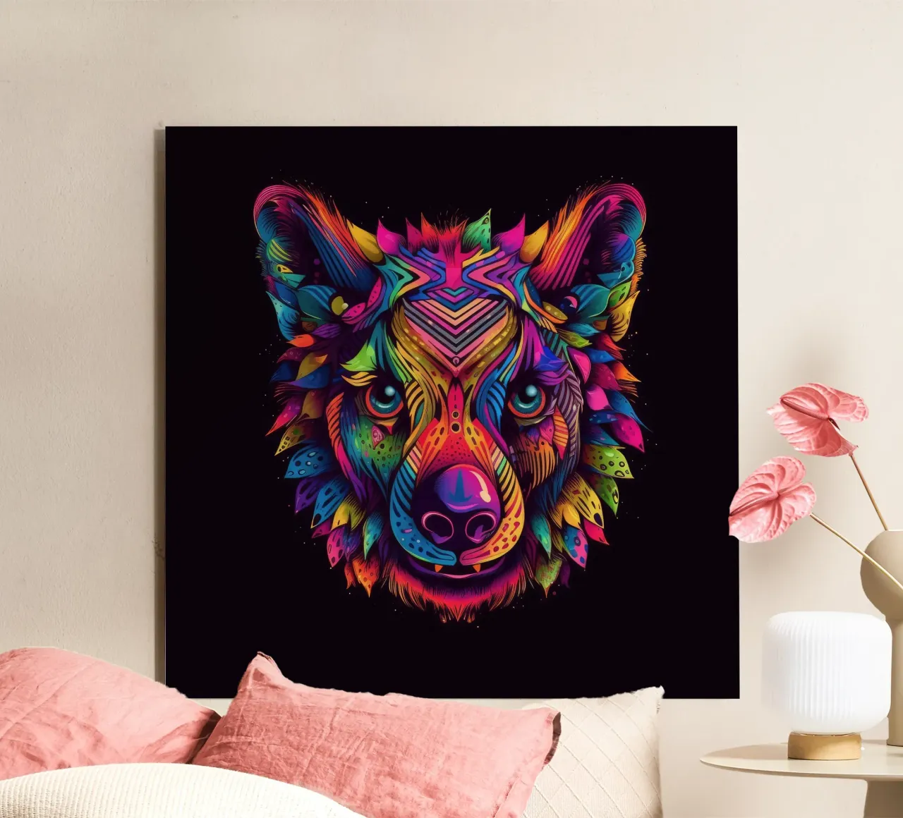 Tatoo-Hyäne Alu-Dibond von Animal Portraits