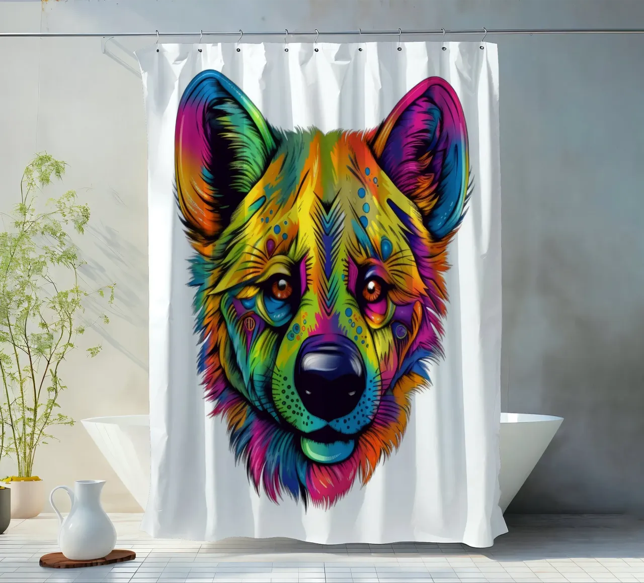 Tatoo-Hyäne Duschvorhang von Animal Portraits
