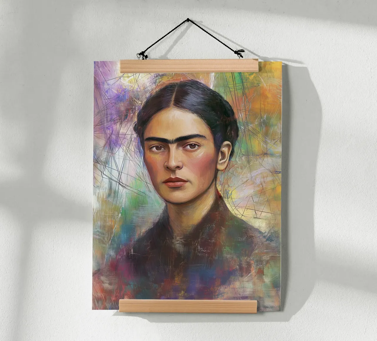 Frida Kahlo Kunstvolle popart Zeichnung Poster mit Kunststoffrahmen von Carinaprint
