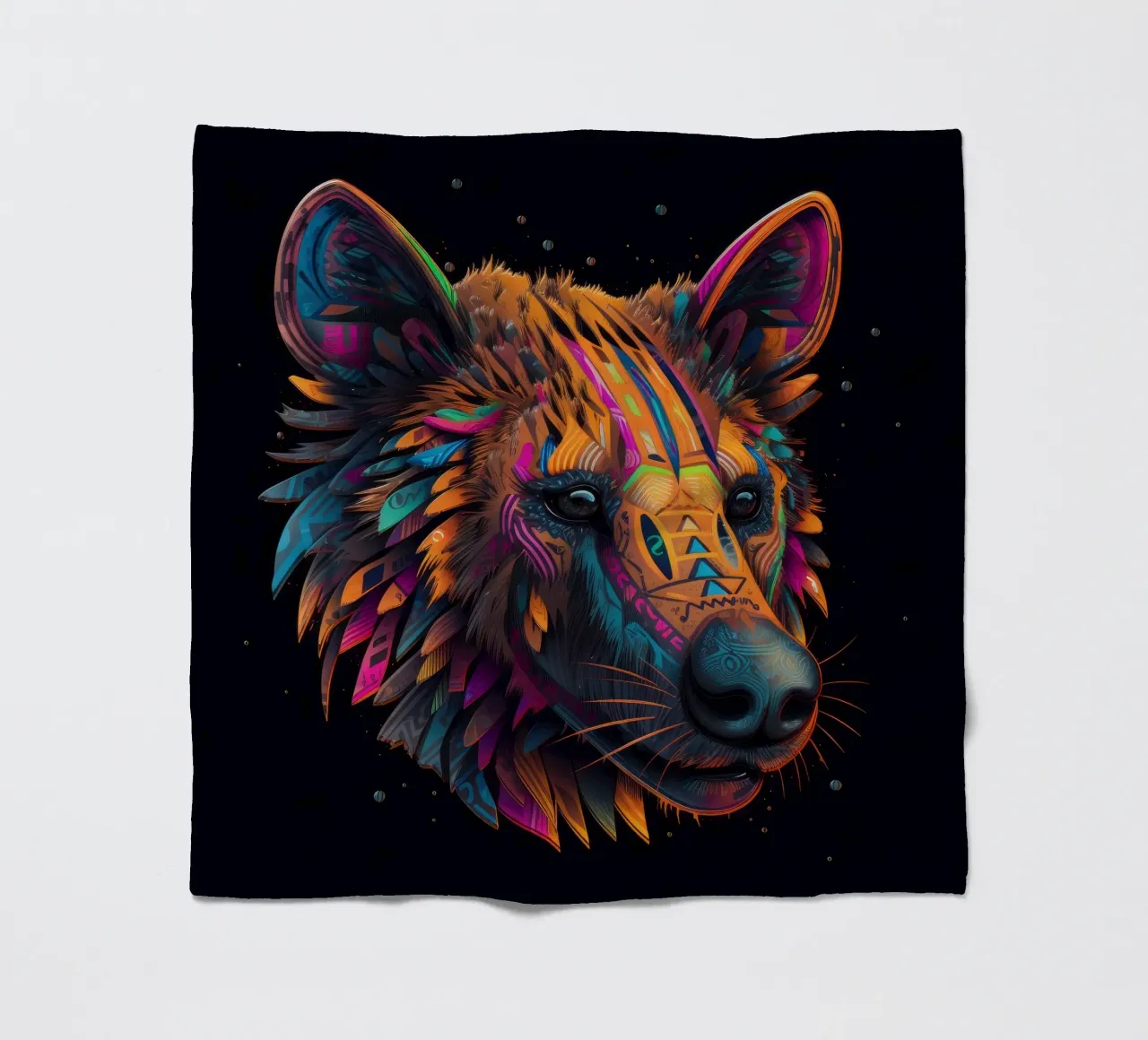 Tatoo Hyena fleece blanket by Animal Portraits