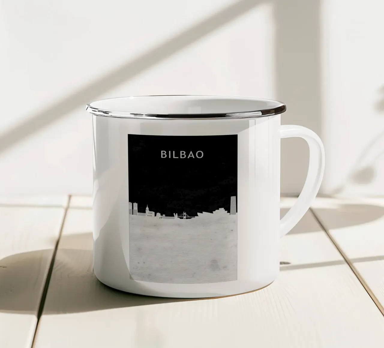 Bilbao Spain tazza in smalto da Travelstudio