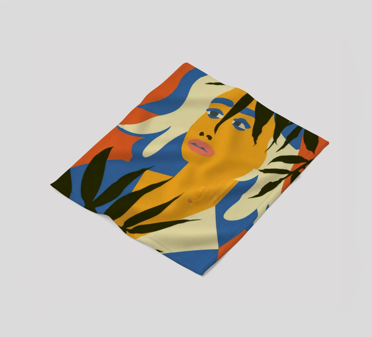 Abstract Face Leaves fleece blanket by Kamera Obskura