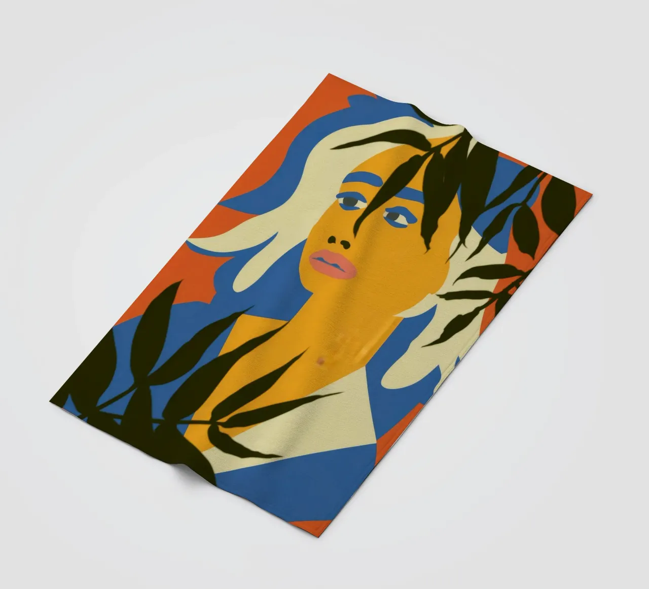 Abstract Face Leaves fleece blanket by Kamera Obskura