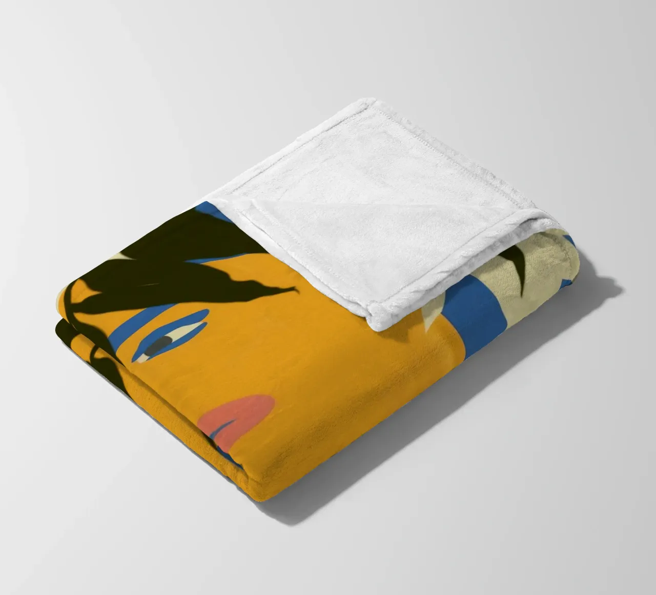 Abstract Face Leaves fleece blanket by Kamera Obskura