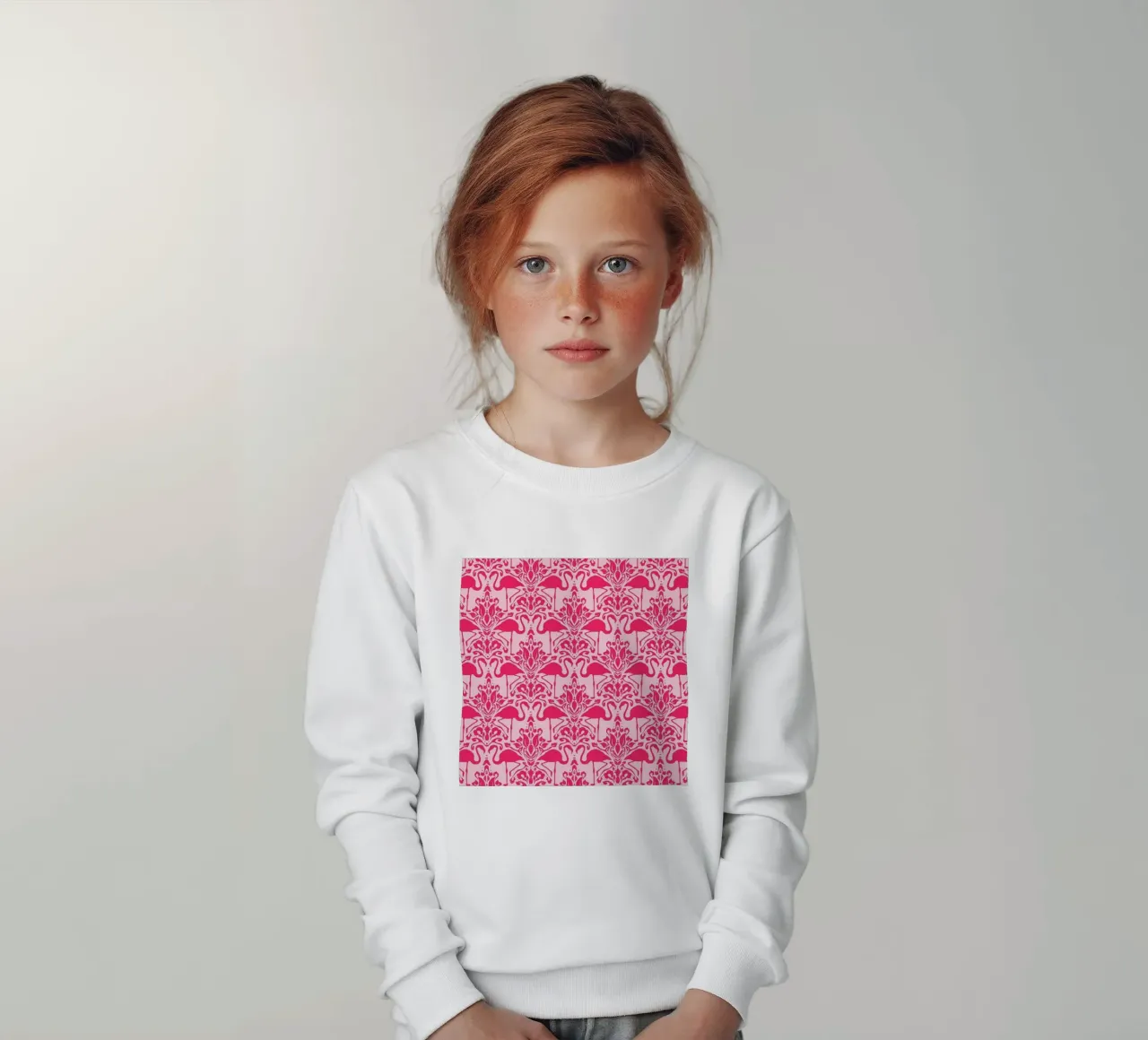 Flamingo Damask - pink felpa bambino da Jacqueline Maldonado