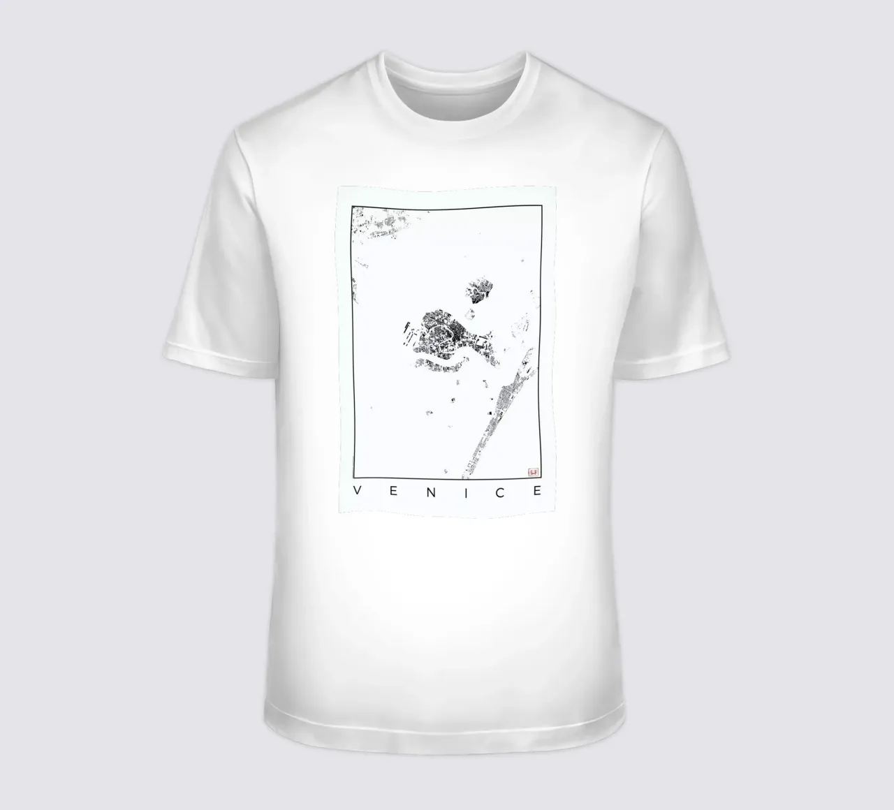 Venice Map Schwarzplan t-shirt by Hubert Roguski