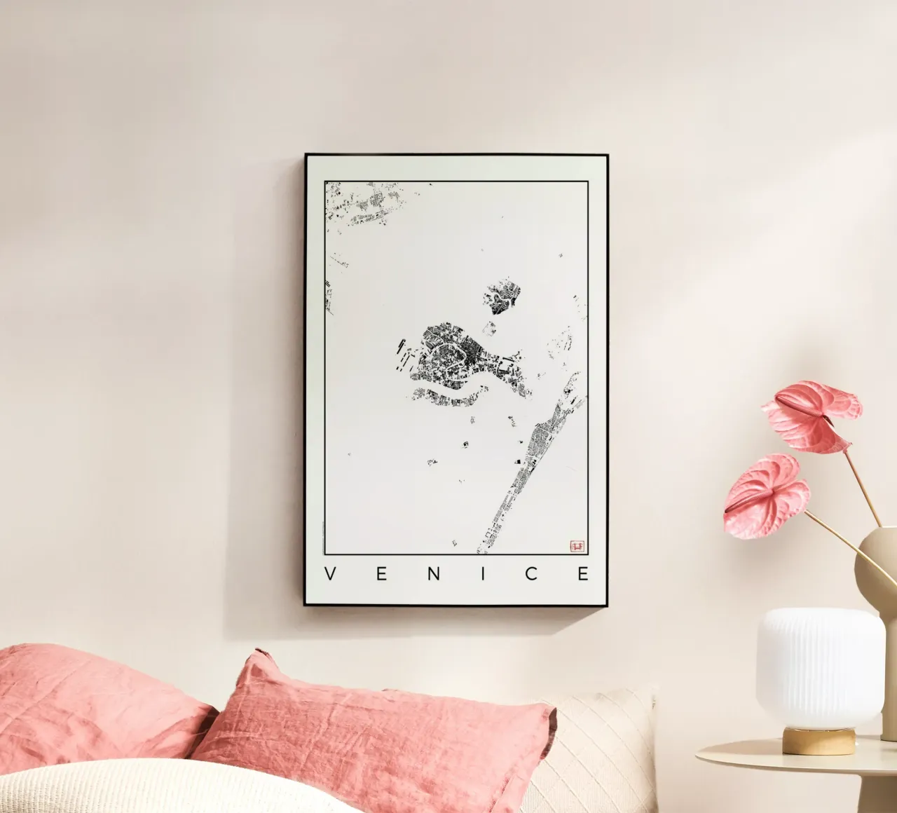 Venice Map Schwarzplan plexiglass da Hubert Roguski