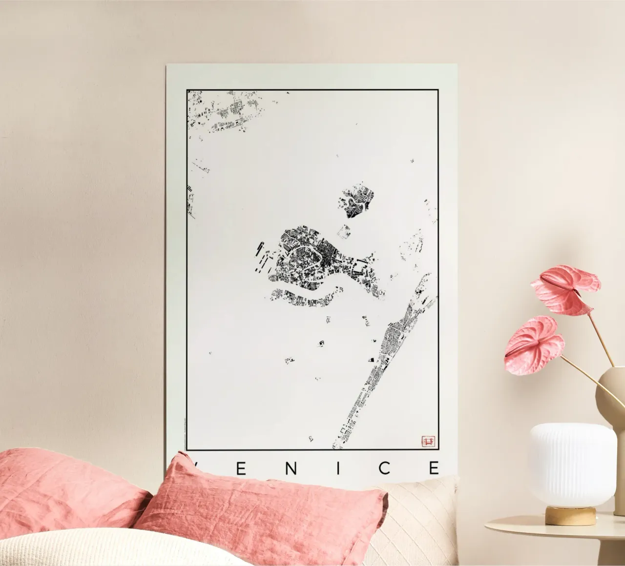 Venice Map Schwarzplan poster da Hubert Roguski