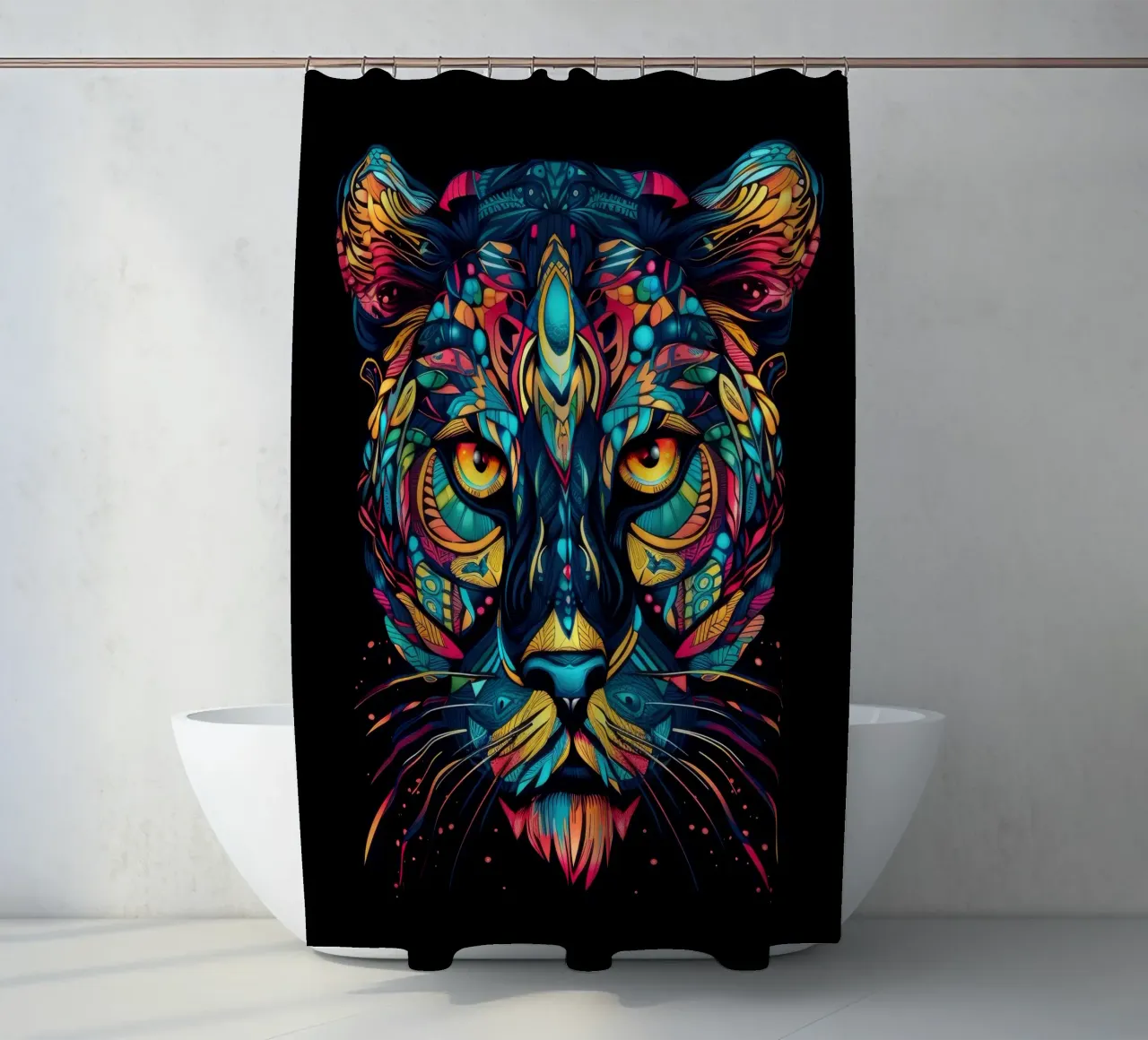 Tatoo Jaguar shower curtain by Animal Portraits