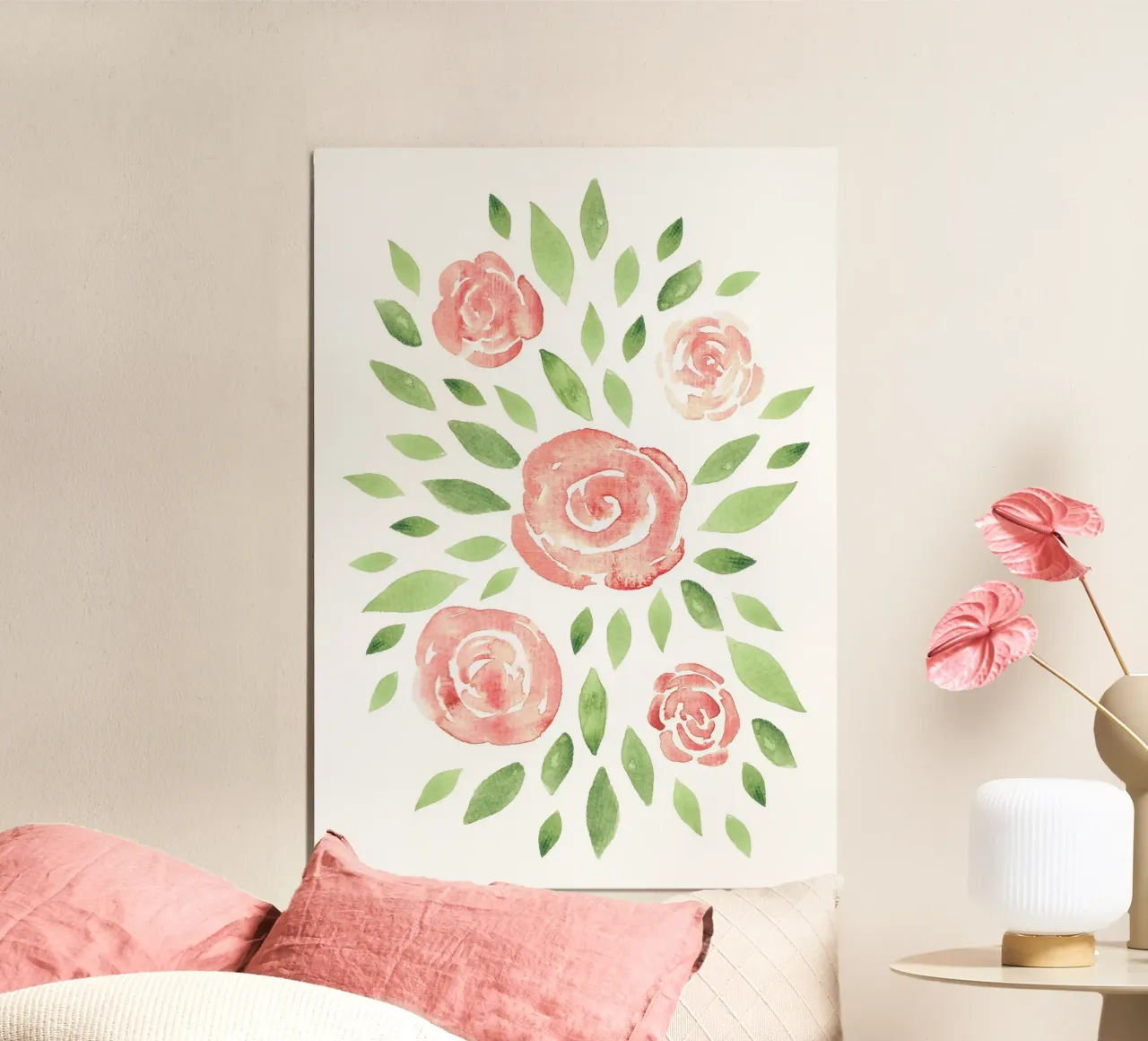 Rose blossom poster con telaio in alluminio da BAINAI